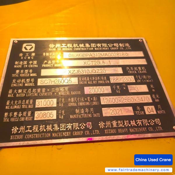 Buy XCMG XCT20L5-1 Used Crane / 1